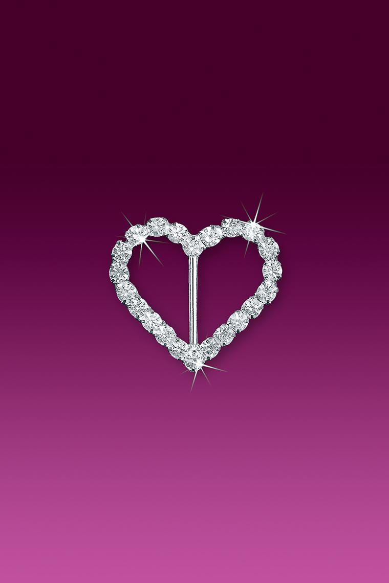 2.25'' Crystal Rhinestone Heart Buckle