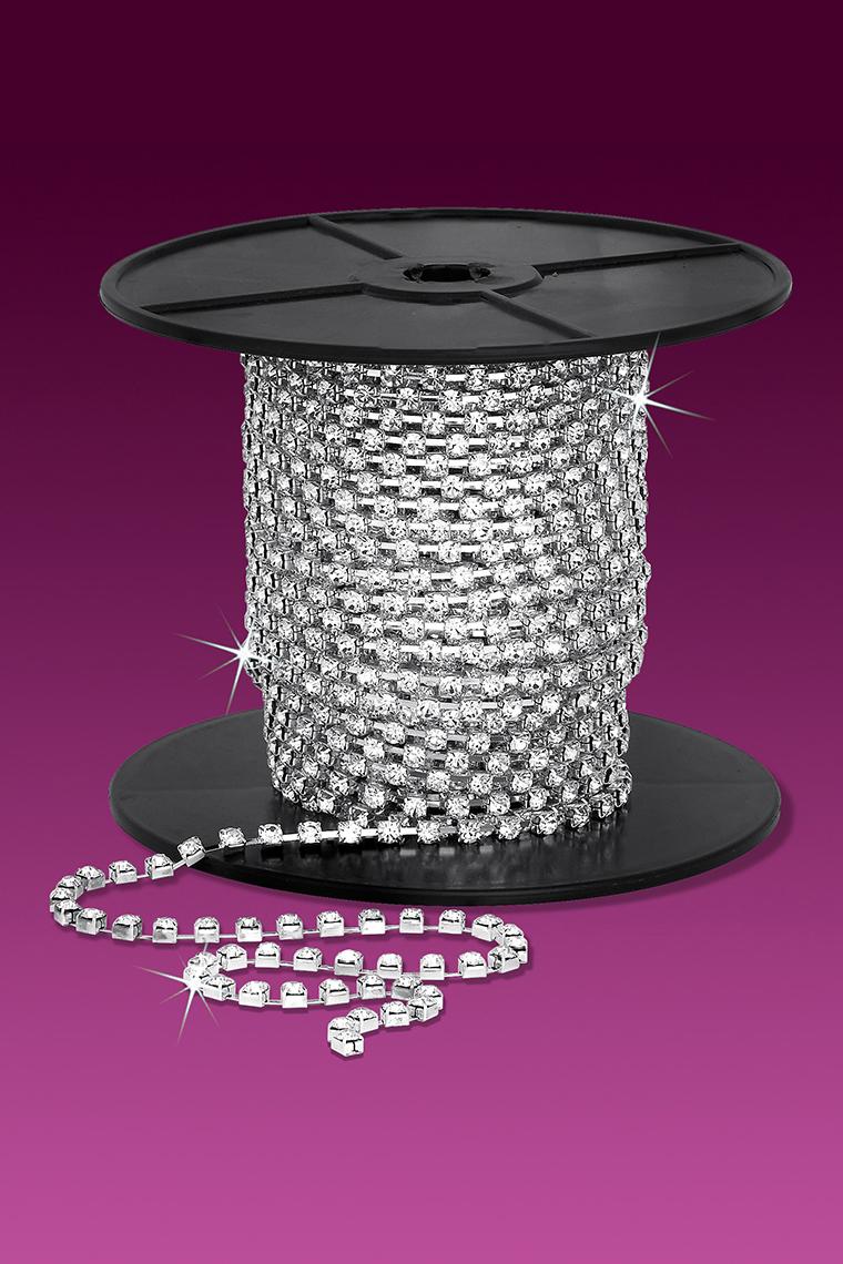 17ss Rhinestone Chain - Crystal Stones/Silver Plated