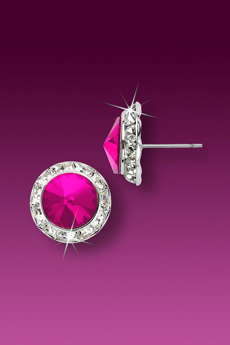 20mm Rhinestone Dance Earrings - Light Pink Pierced