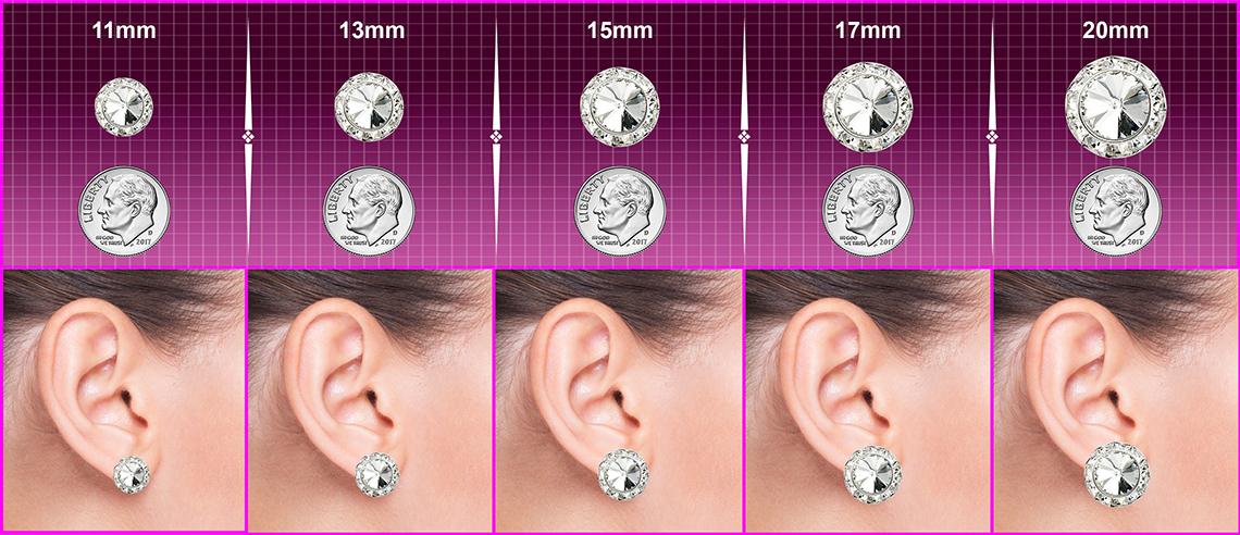 hoop earring size chart actual size mm